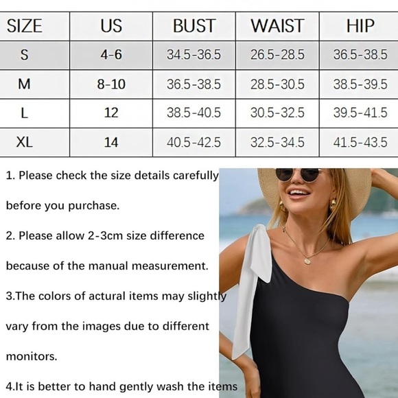 BIKINX Sexy One Piece Swimsuit for Women One Shoulder Cutout Bow Tie - Picture 3 of 4
